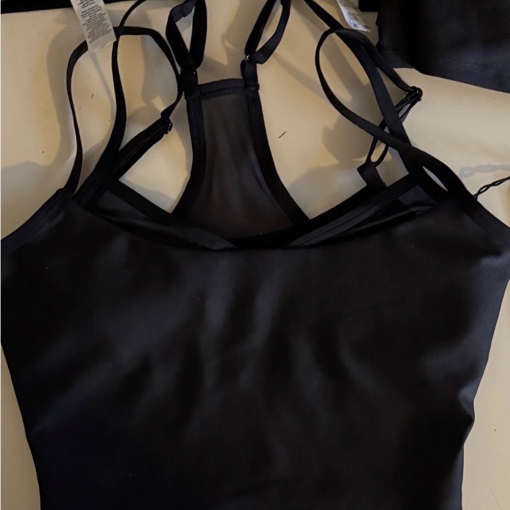 ALO Yoga Black strappy bra top small